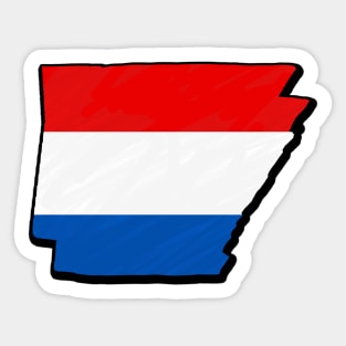 Red, White, and Blue Arkansas Outline Sticker